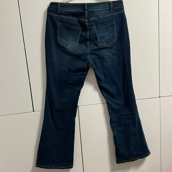 BloomChic Blue Flare Wide Leg Jeans - Picture 9 of 11